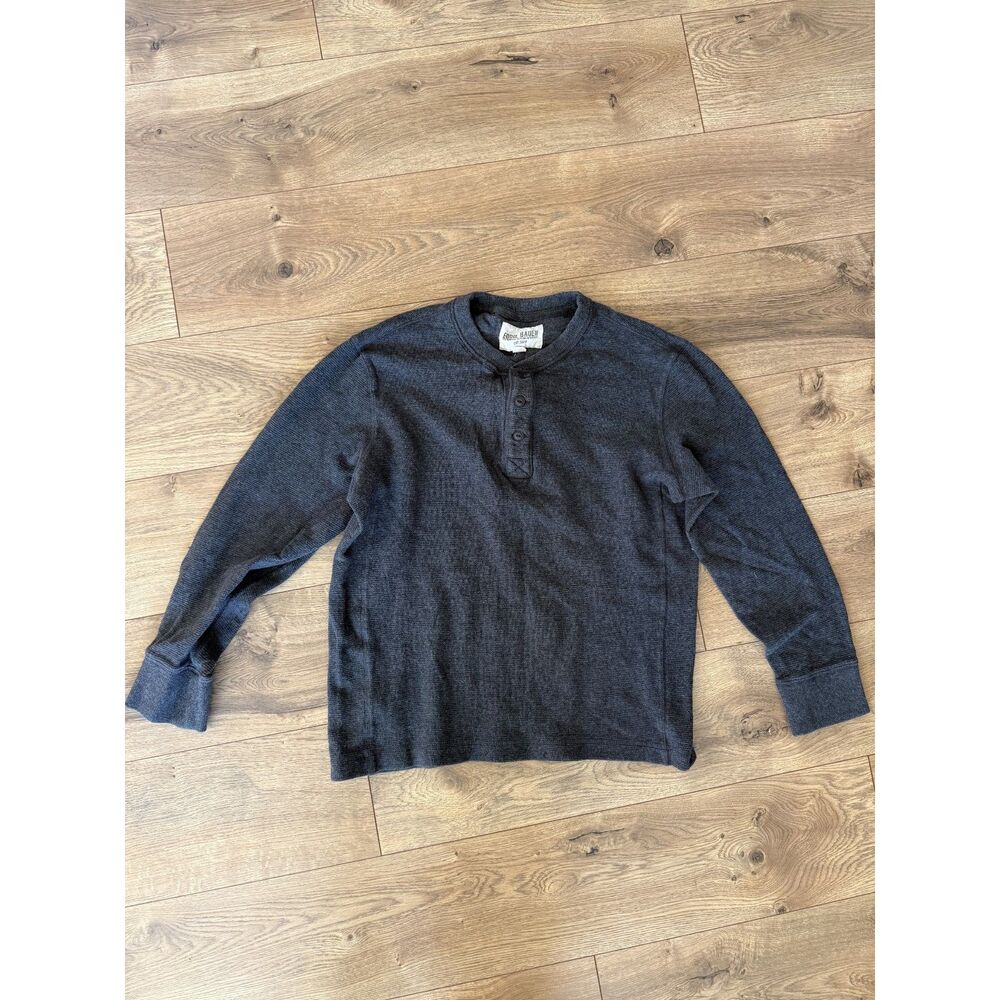 EDDIE BAUER L Vtg Vintage y2k Cotton Quarter Button Henley Knit Pullover Shirt